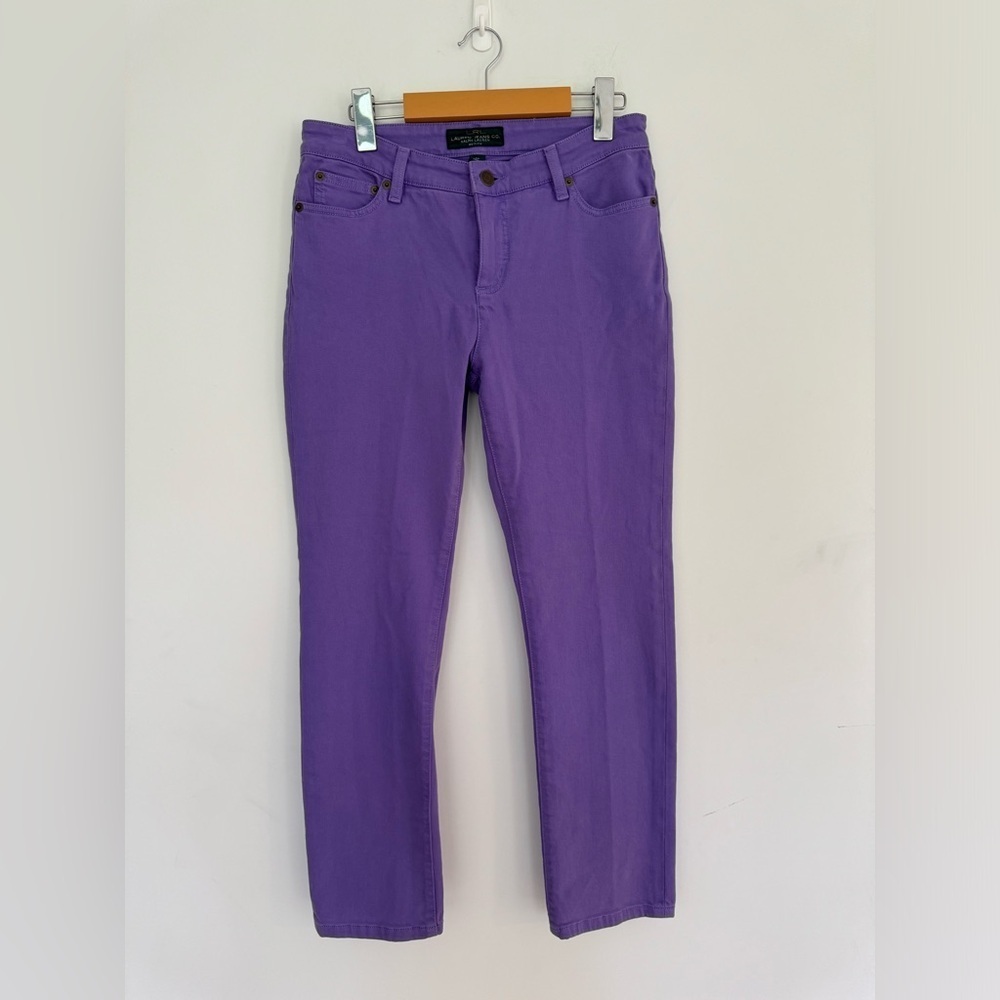 Lauren Ralph Lauren Purple Slim Leg Purple Crop Jeans